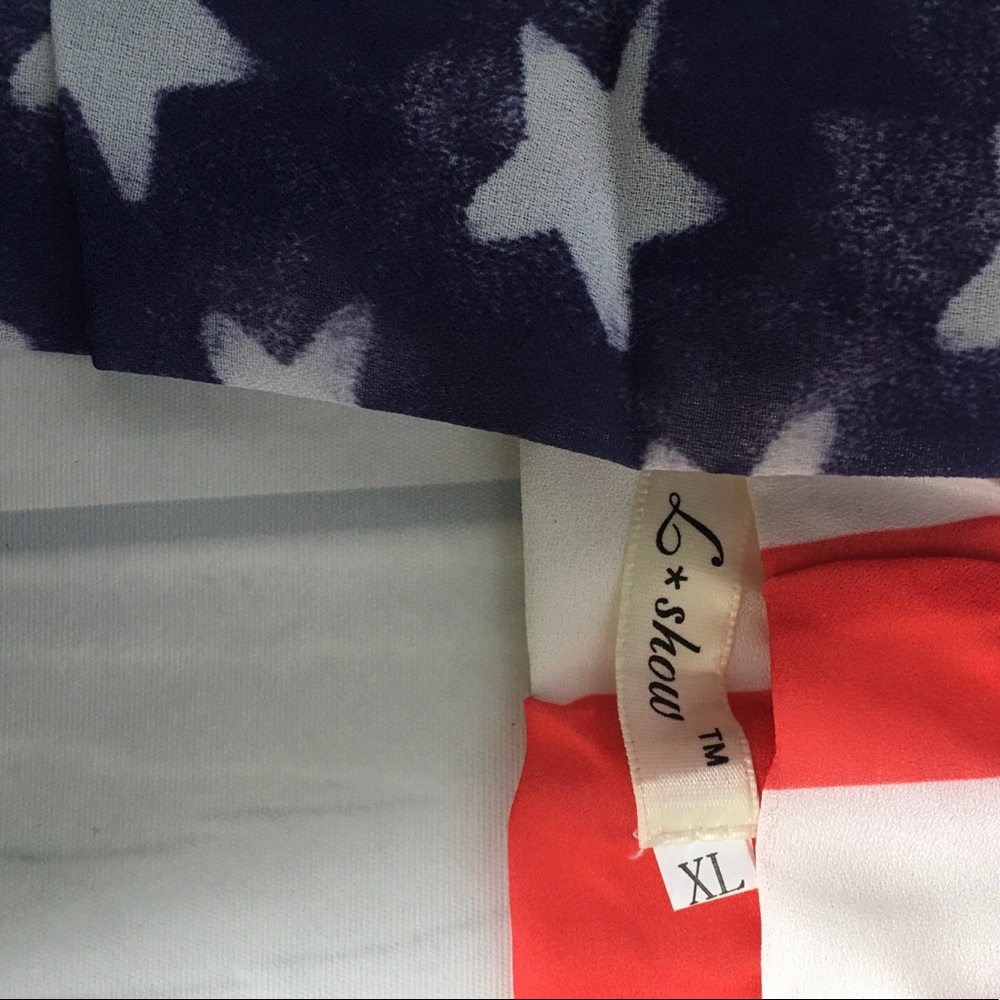 Patriotic American Flag Bandeau Maxi Coverup Dress - Picture 4 of 5